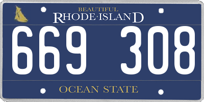 RI license plate 669308