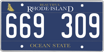 RI license plate 669309