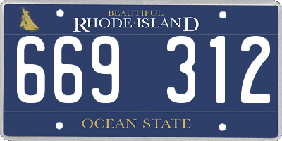 RI license plate 669312