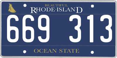 RI license plate 669313