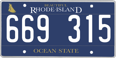 RI license plate 669315