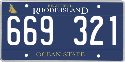 RI license plate 669321