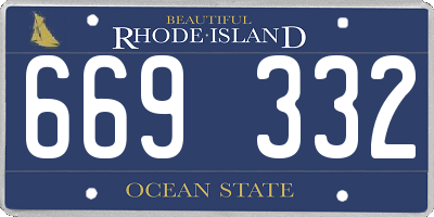 RI license plate 669332
