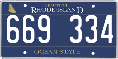 RI license plate 669334