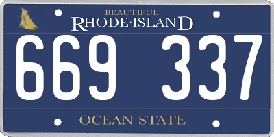 RI license plate 669337
