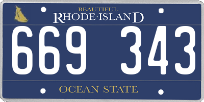 RI license plate 669343