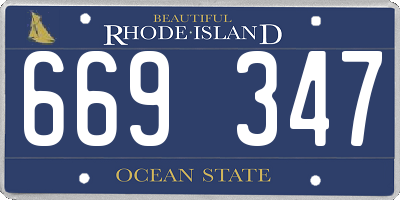 RI license plate 669347