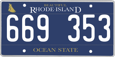 RI license plate 669353