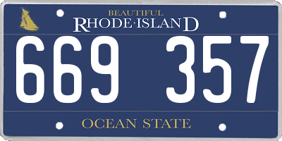 RI license plate 669357