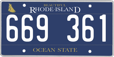 RI license plate 669361