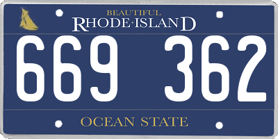 RI license plate 669362