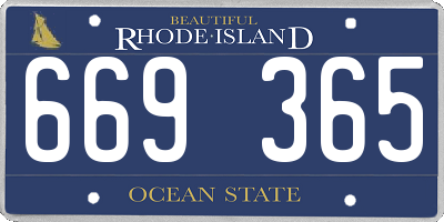 RI license plate 669365
