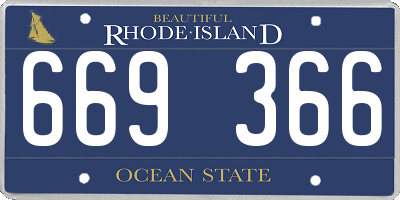 RI license plate 669366