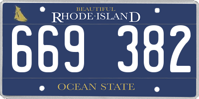 RI license plate 669382