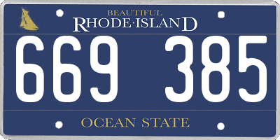 RI license plate 669385