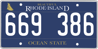 RI license plate 669386