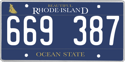 RI license plate 669387