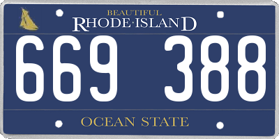 RI license plate 669388