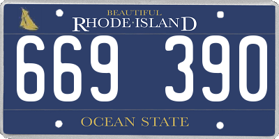 RI license plate 669390