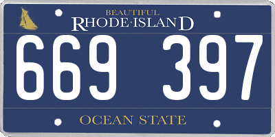 RI license plate 669397