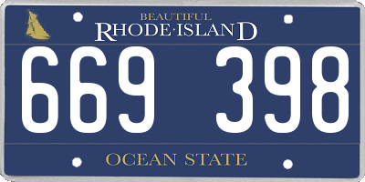RI license plate 669398