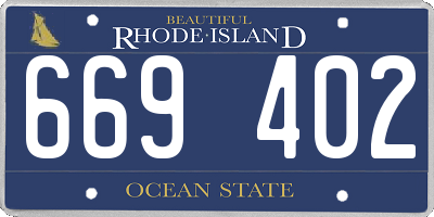 RI license plate 669402