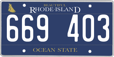 RI license plate 669403