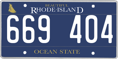 RI license plate 669404