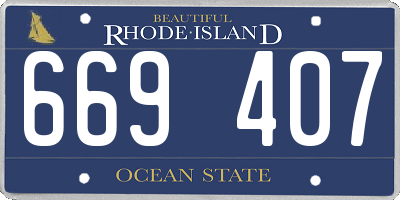 RI license plate 669407