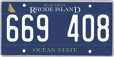 RI license plate 669408