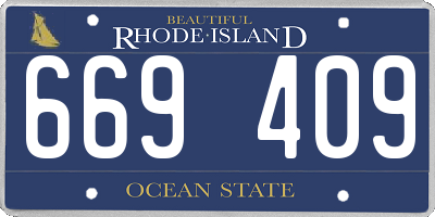 RI license plate 669409