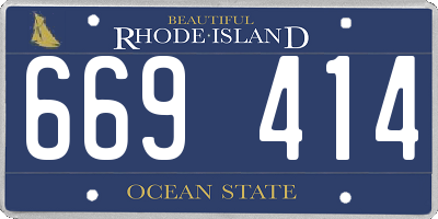 RI license plate 669414