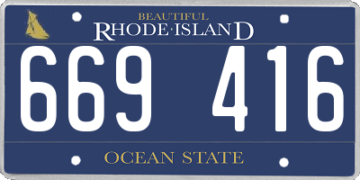 RI license plate 669416