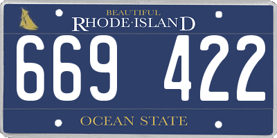 RI license plate 669422