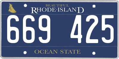 RI license plate 669425