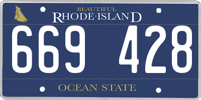 RI license plate 669428