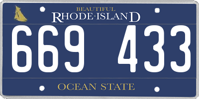 RI license plate 669433