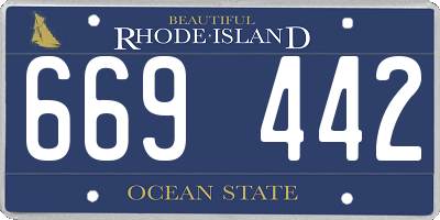 RI license plate 669442