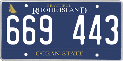 RI license plate 669443