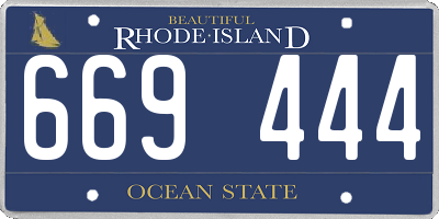 RI license plate 669444