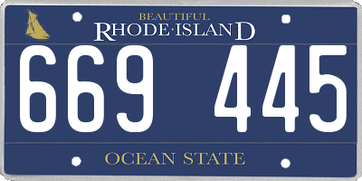 RI license plate 669445