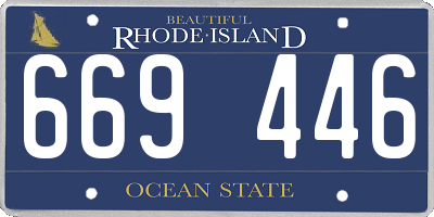 RI license plate 669446