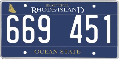 RI license plate 669451