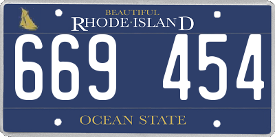 RI license plate 669454