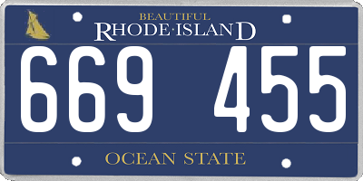 RI license plate 669455
