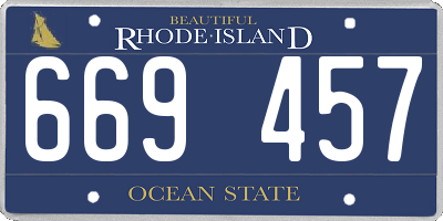 RI license plate 669457