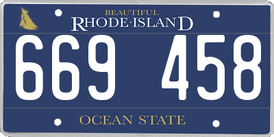 RI license plate 669458