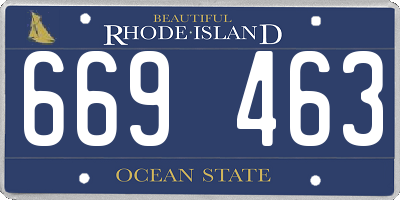 RI license plate 669463
