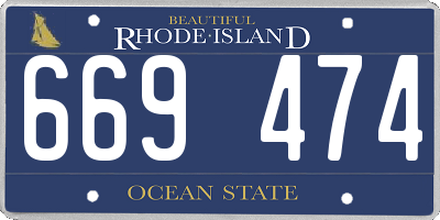 RI license plate 669474