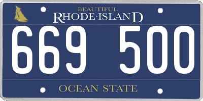 RI license plate 669500